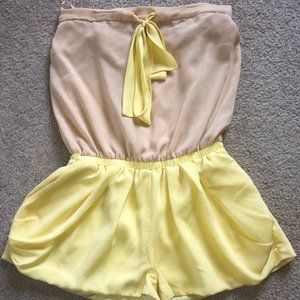 Strapless Tie String Romper